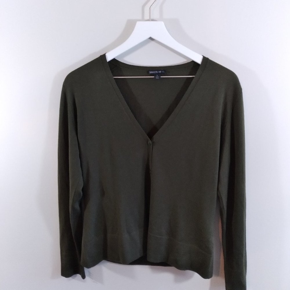 Green Lafayette 148 New York Cardigan